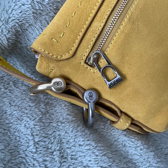Bill Blass Yellow Nugget Suede Shoulder Bag - Picture 3 of 7